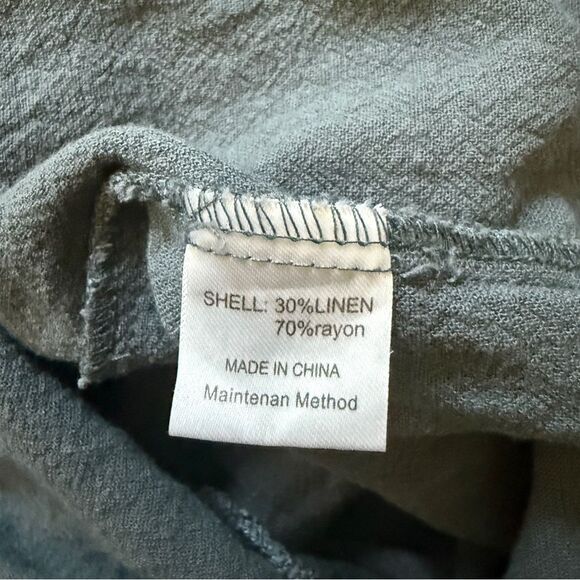 Romper Overalls Adjustable Boho Rayon Linen Blue Gray Medium - Picture 11 of 12